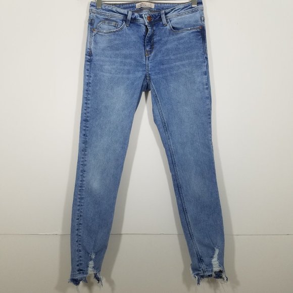 Zara Distressed Stretch Skinny Jeans Size 6